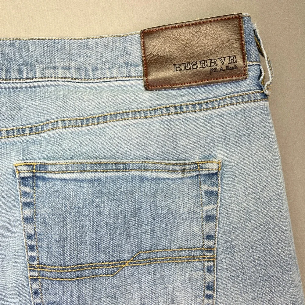 Jos A Bank Reserve Relaxed Fit Jeans Light Wash Denim Sz 42 Retro Grunge Wide‎